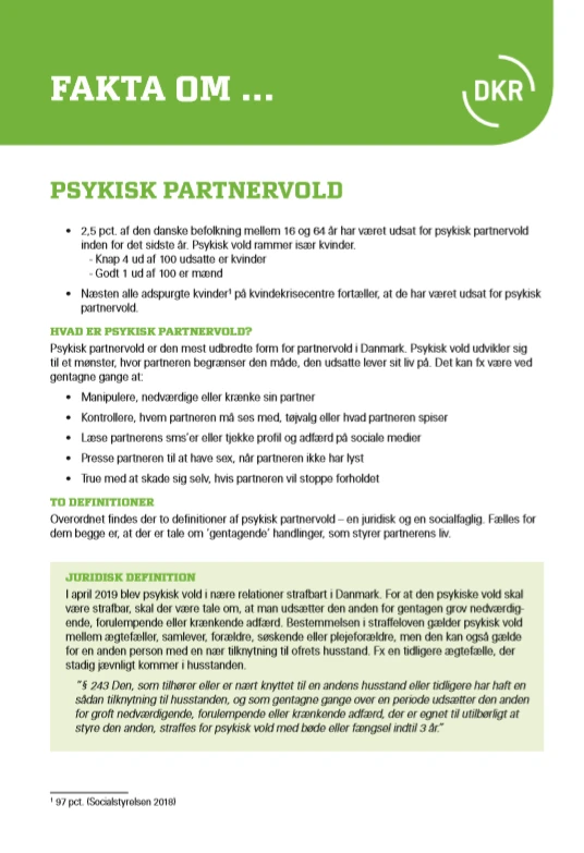 Psykisk vold faktaark