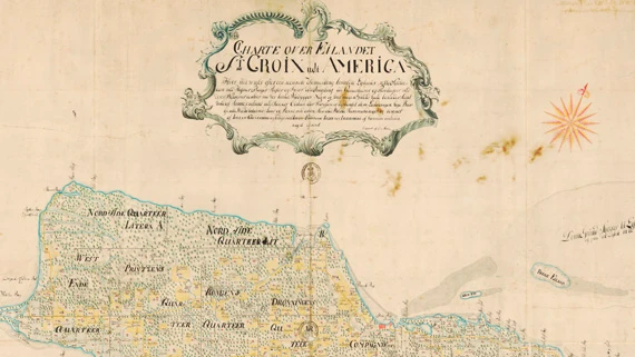 Udsnit af kort over St. Crtoic fra 1743