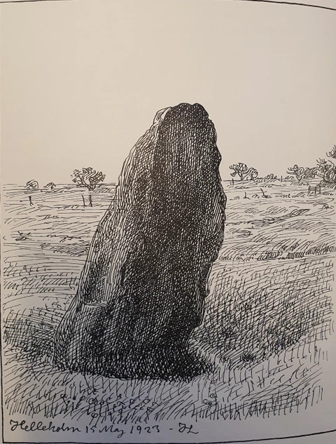 Illustration af Helleholm bautasten