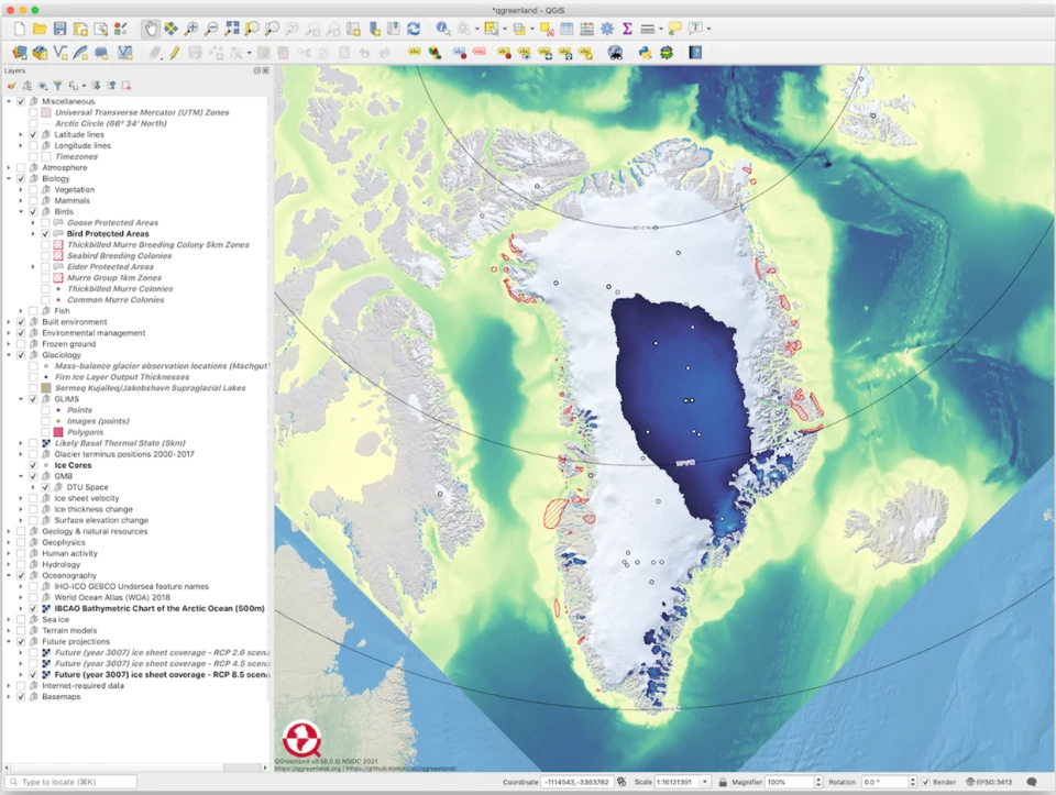 Billede af et GIS-kort med forskellige data vist