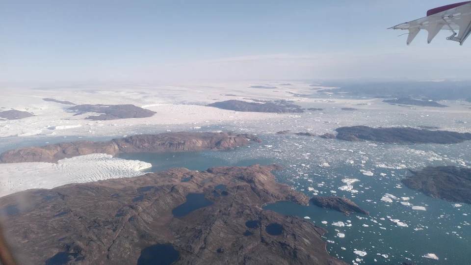 Billede fra fly over indlandsisen