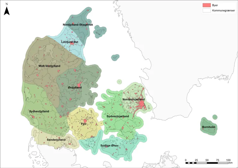 De 11 evaluerede områder