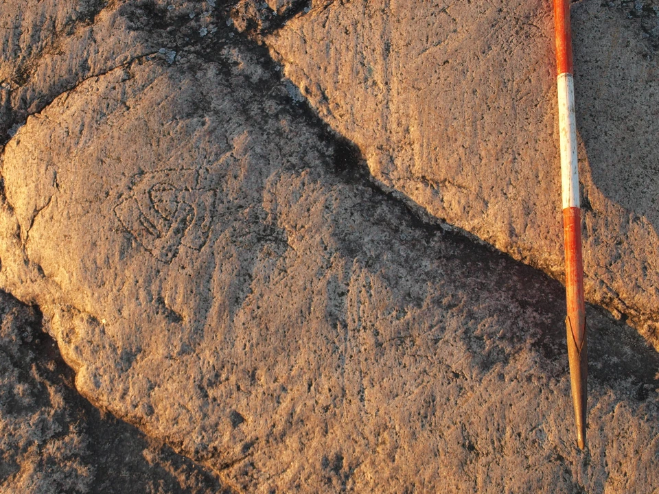  Skurestriber, parabelbrud og et lille kunstværk i Hvissingestenens overside