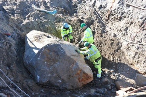 Udgravningen af Fiskergadestenen