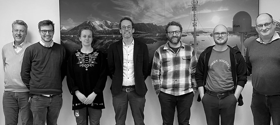 Group photo of Anders Brunn (Qeye), Esben Dalgaard (SolidGround) and Sunny Singhroha (GEUS).