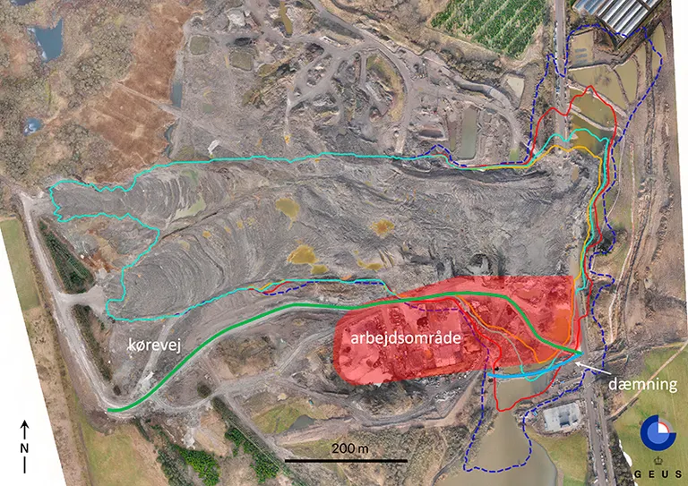 Forskellige udløbsmodeller for jordskreddet ved Nordic Waste i Randers Kommune