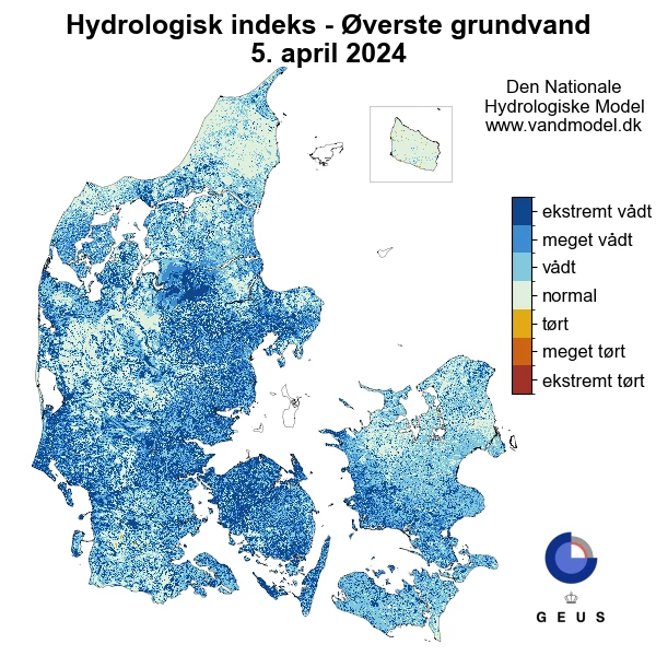 Hydrologisk indeks 5. april 2024