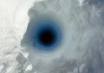 The borehole in the ice sheet
