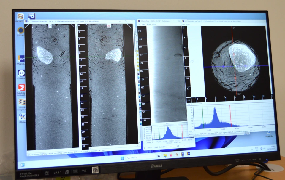 Scanningsfoto af en testkerne, ny rxct-scanner