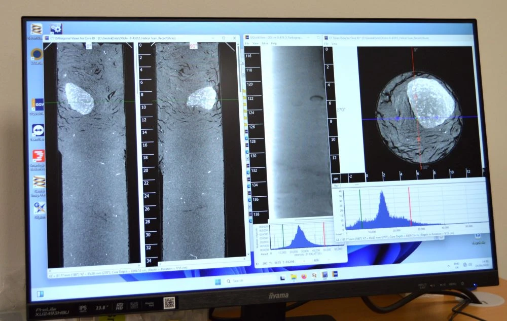 Scanningsfoto af en testkerne, ny rxct-scanner