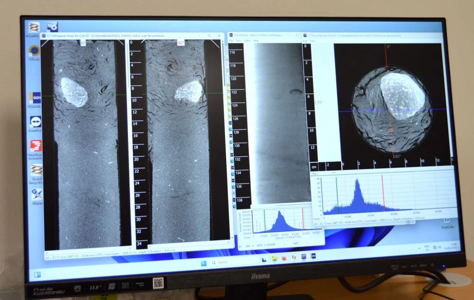Scanningsfoto af en testkerne, ny rxct-scanner