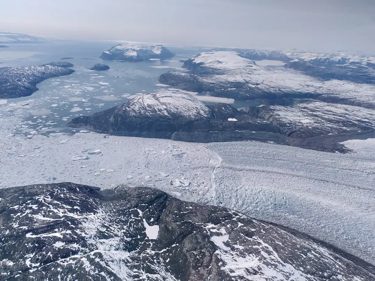 En gletsjer set oppefra