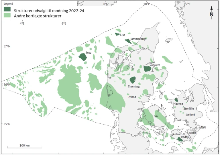 Screeningsundersøgelser i 2020 vist på kort over Danmark