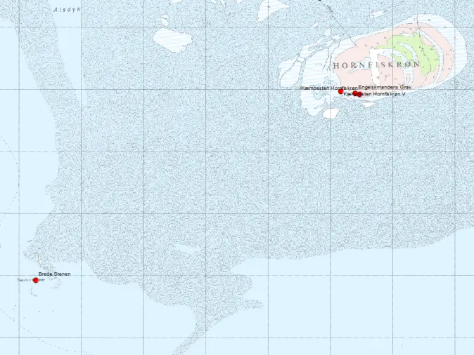 Bredestenen på moderne kort