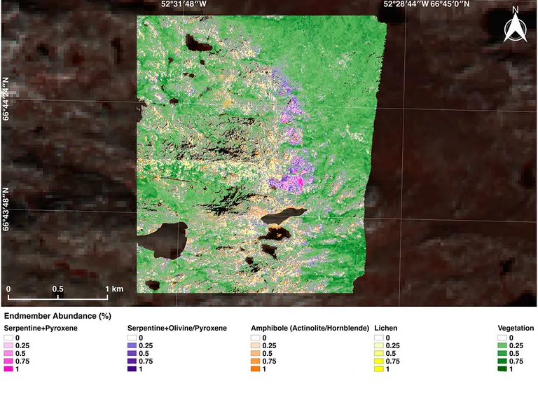 Index values specified on graphical map