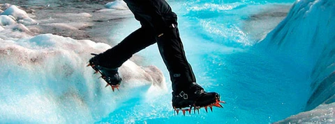 Picture of man walking on ice