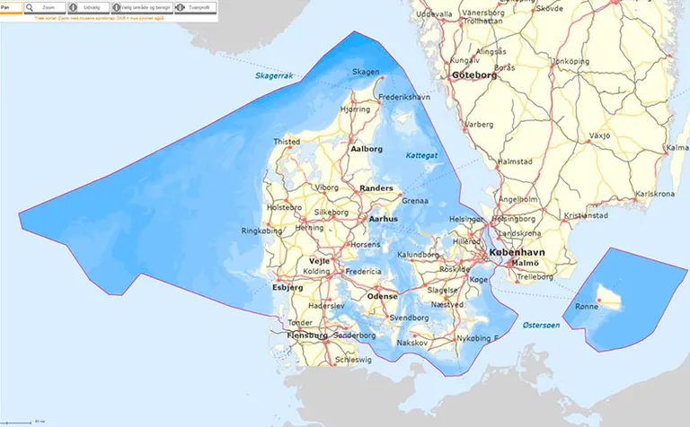 Kort over jordens varmeledningsevne i Danmark