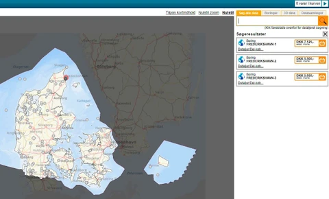 Kort over Danmark, olie- og gasefterforskningen