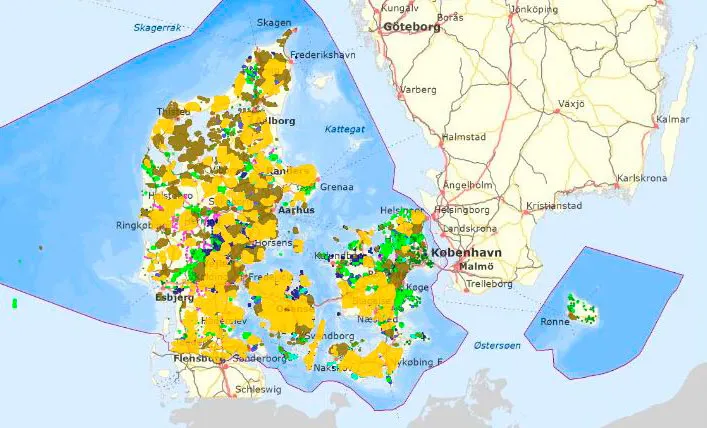 GERDA, overfladenære geofysiske data kort