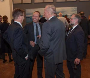 Københavns overborgmester Frank Jensen, Klima-, Energi- og Bygningsminister Martin Lidegaard, afgående bestyrelsesformand Per Buch Andreasen og administrerende direktør Johnny Fredericia.