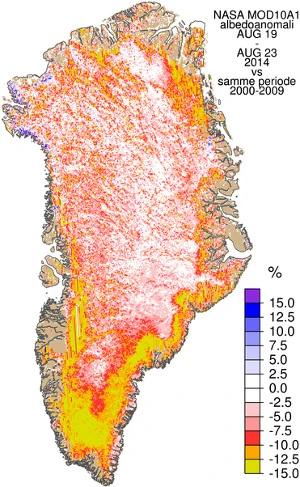 Kort over albedoanomali målt i perioden 19.-23. august