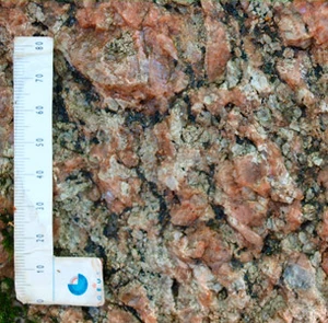 Bleghald består af grovkornet granit