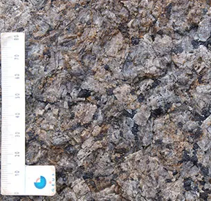 Gråstenen består hovedsagelig af feldspat