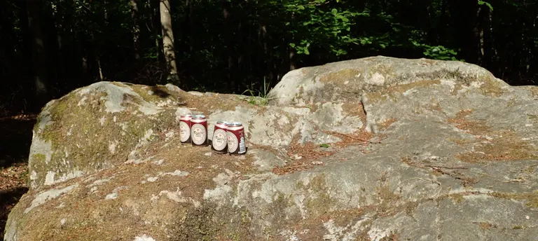 Dåseøl ovenpå Firetønderstenen