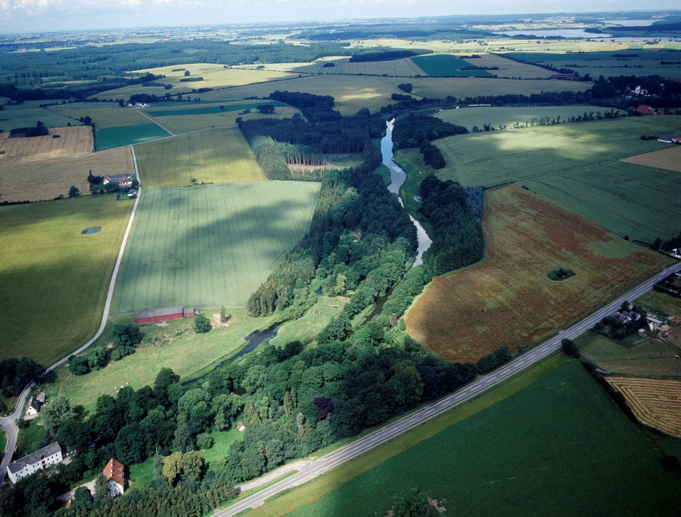 Luft foto af marker