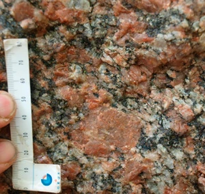 Kæmpesten Lindeskoven består af grovkornet granit