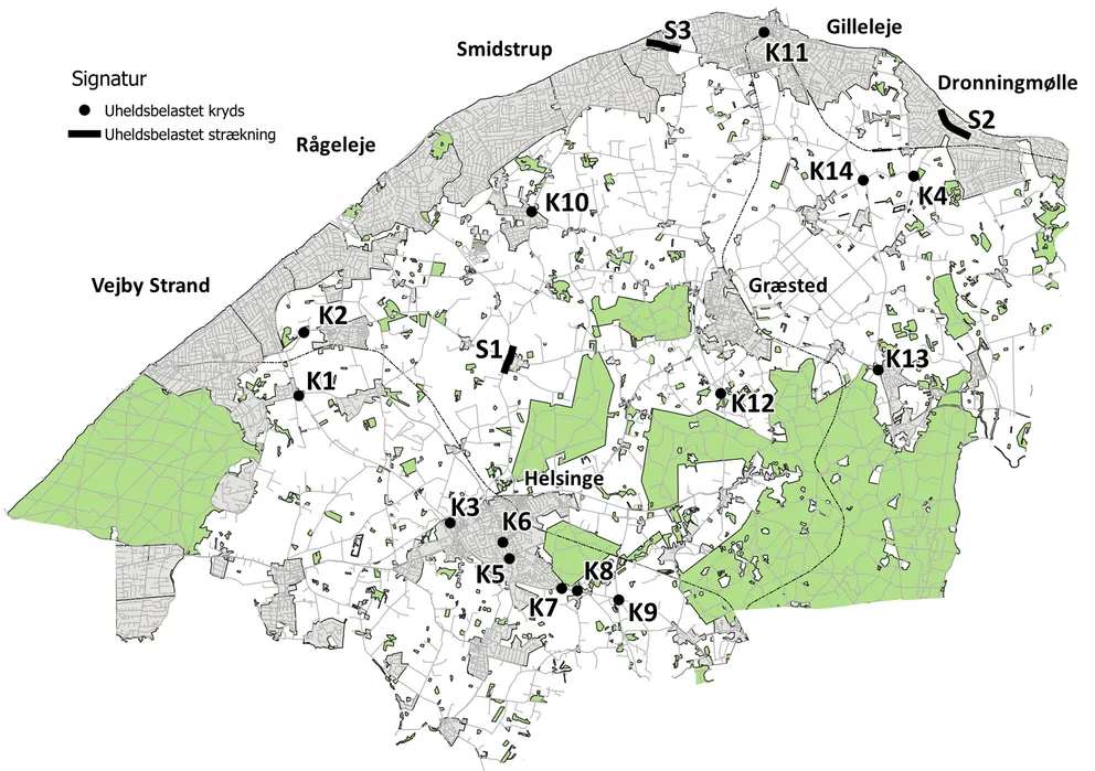 Figur 5: Oversigtskort med lokaliteter for de 45 projektforslag.