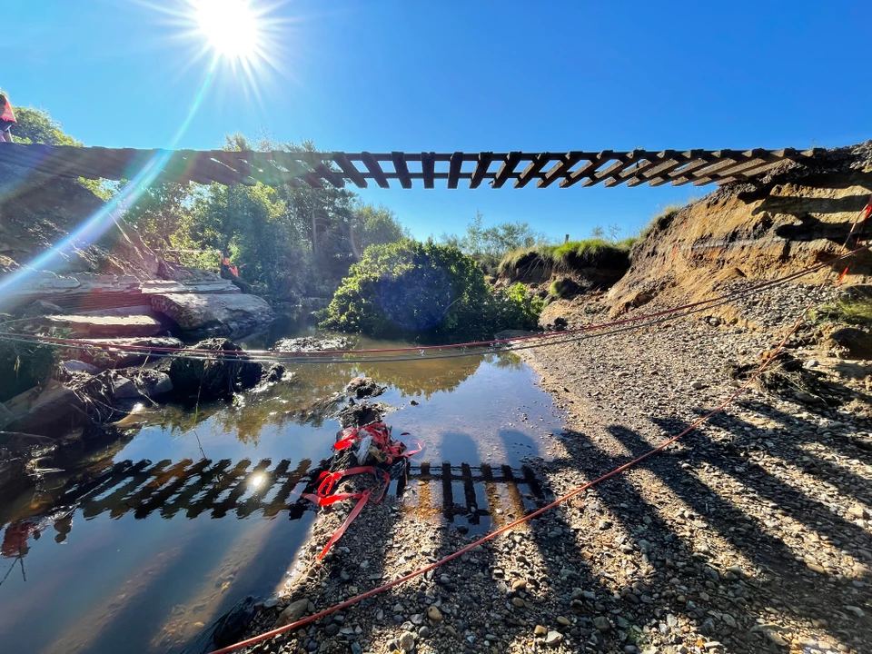 Nedbrudt banedæmning