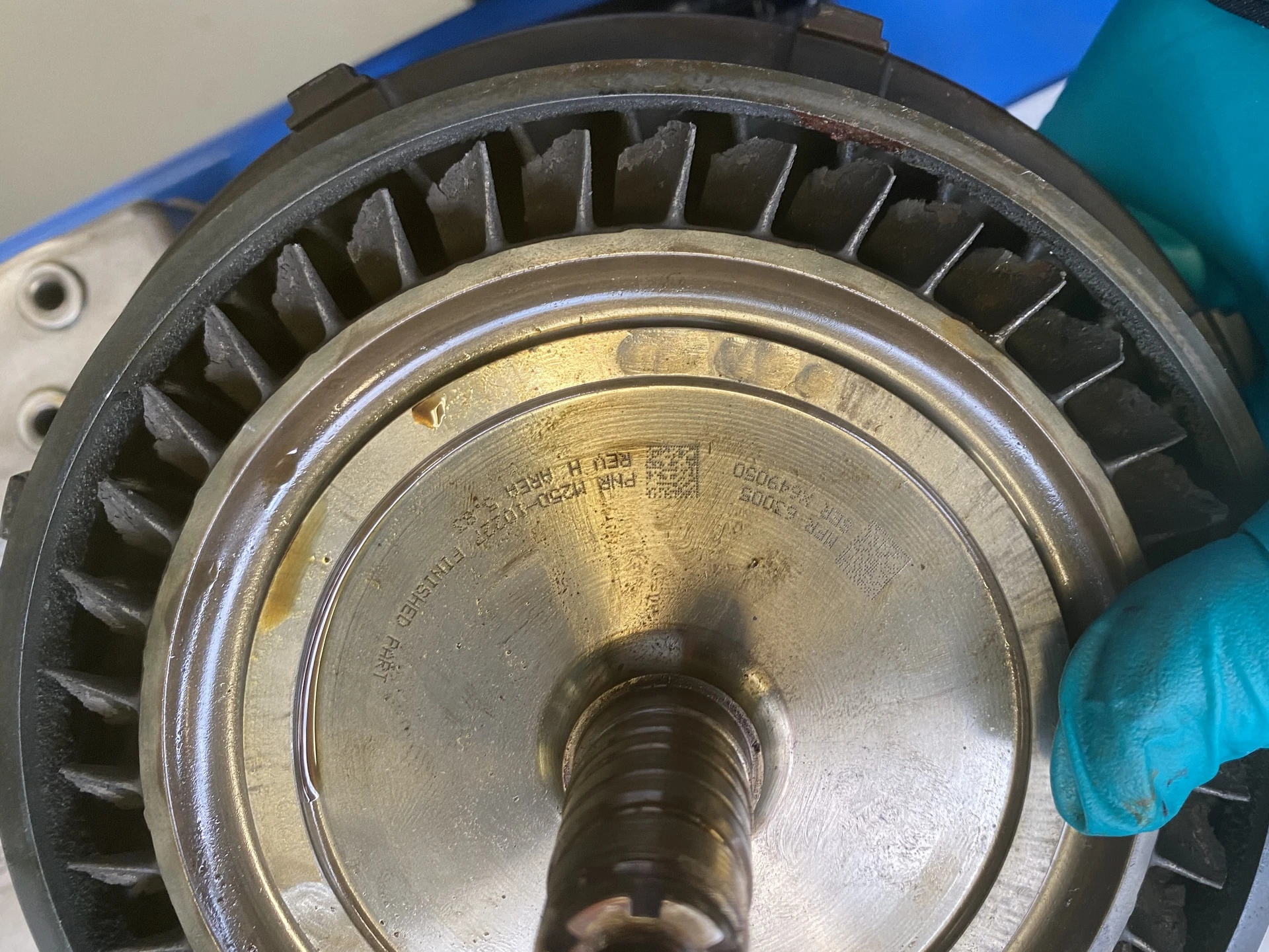 First stage turbine wheel with blade tip damages