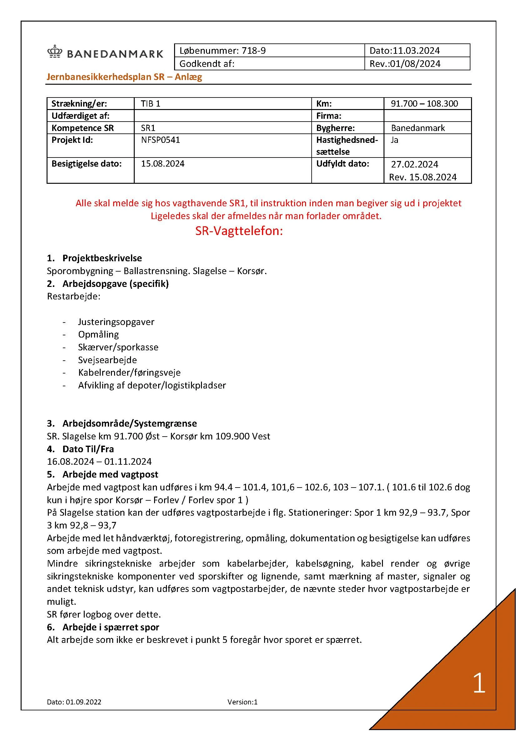 Jernbanesikkerhedsplan 718-9 