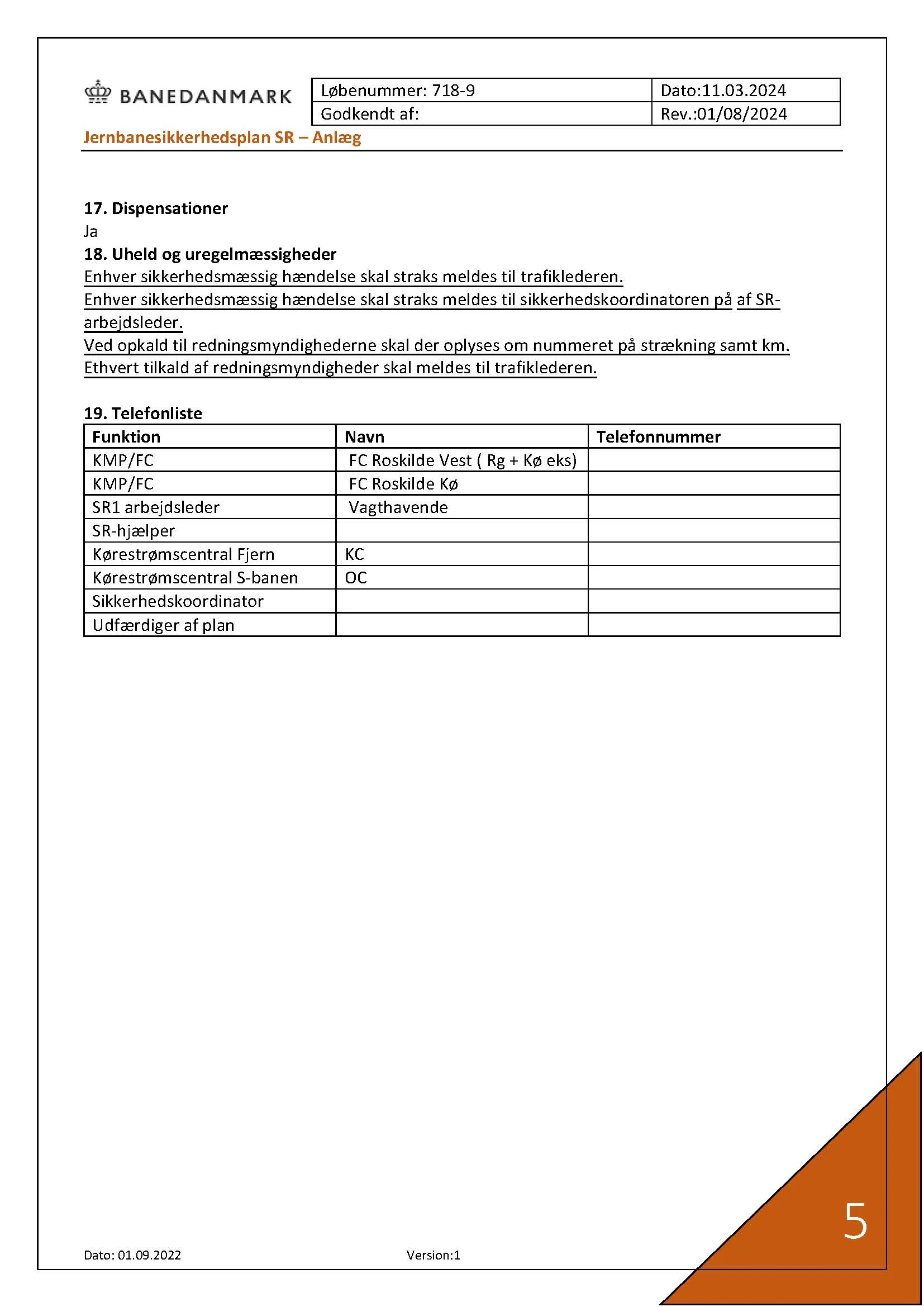 Jernbanesikkerhedsplan 718-9 