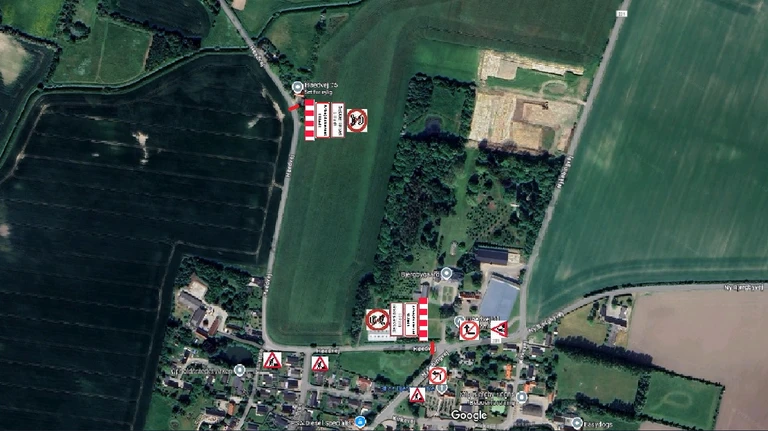 Billede af afspærringen på Høedvej