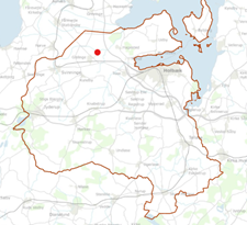 Kort over Holbæk Kommune Gislinge markeret med rød plet