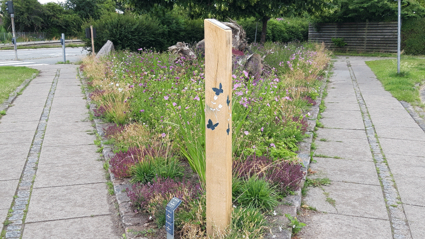 Natur-infopæl ved Paris Boulevard