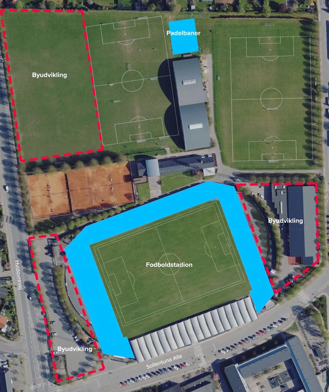 Planche der viser skitse til nyt stadion