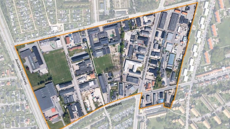 Kortudsnit af området syd for Høvedstensvej