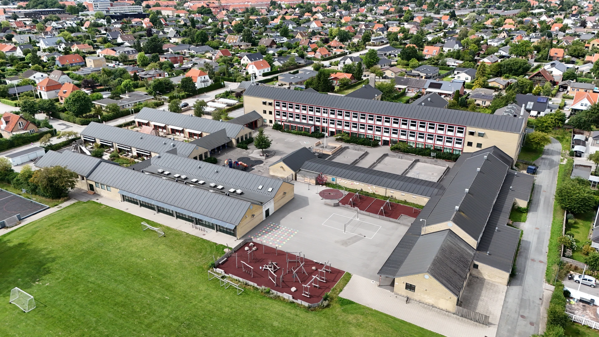 Risbjergskolen set fra luften