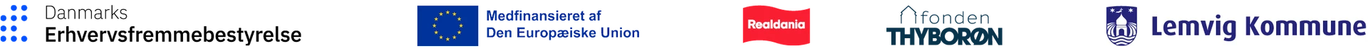 Logoer: Danmarks Erhvervsfremmebestyrelse, EU, Fonden Thyborøn, Lemvig Kommune