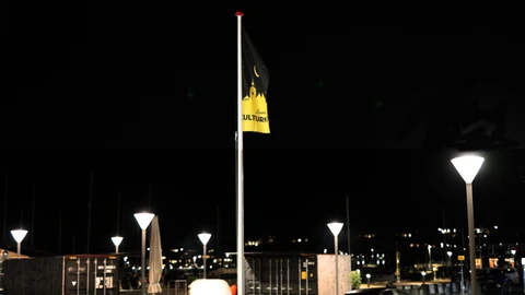 Kulturnat flag på Lemvig Havn