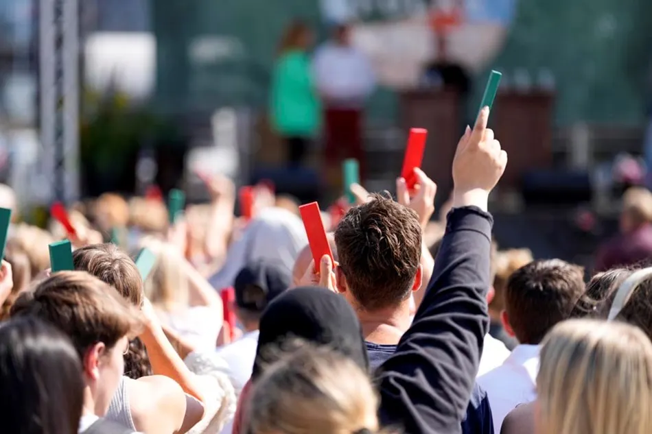 Afstemning ved debat på Klimafolkemødet - fotokreditering Frank Cilius