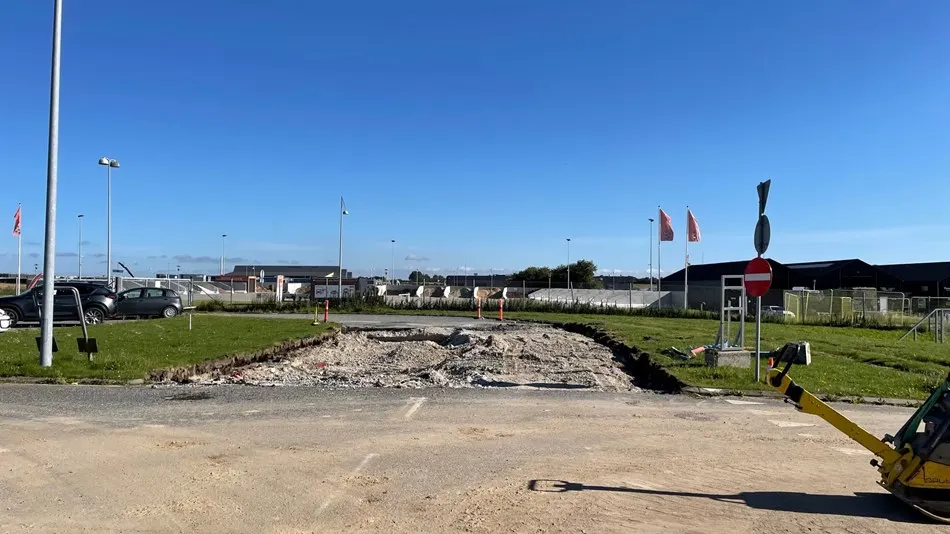 Indkørslen til Middelfart Genbrugsplads