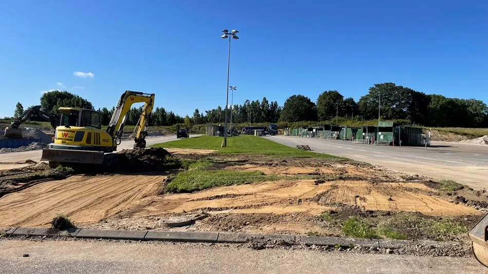 Eksisterende mandskabshus er fjernet