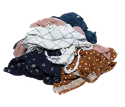 Tekstilaffald, ødelagt og plettet tøj