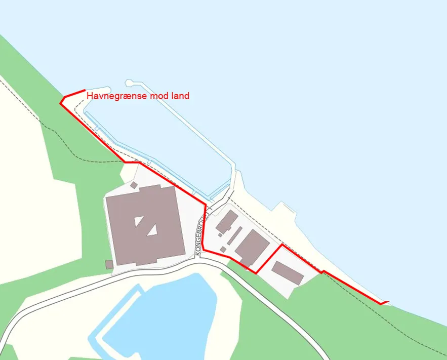 Havnegrænse mod land Kongebrohavnen
