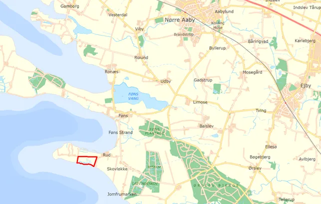 Kvælstofområde Rud oversigtskort