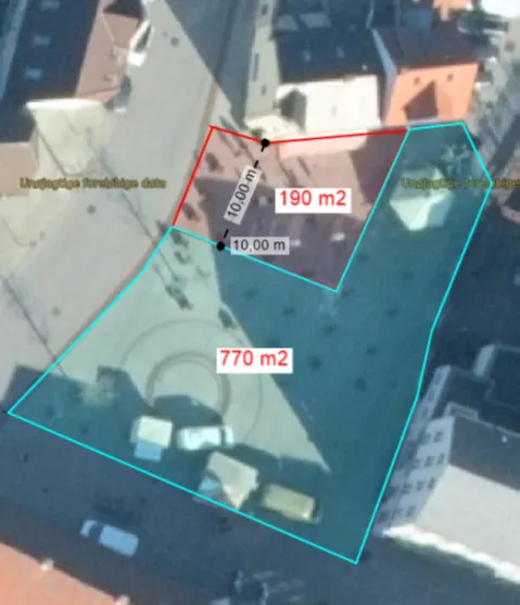Oversigt over torvet i Middelfart